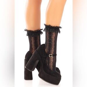Leg Avenue mini bow Lace Anklet ankle Socks